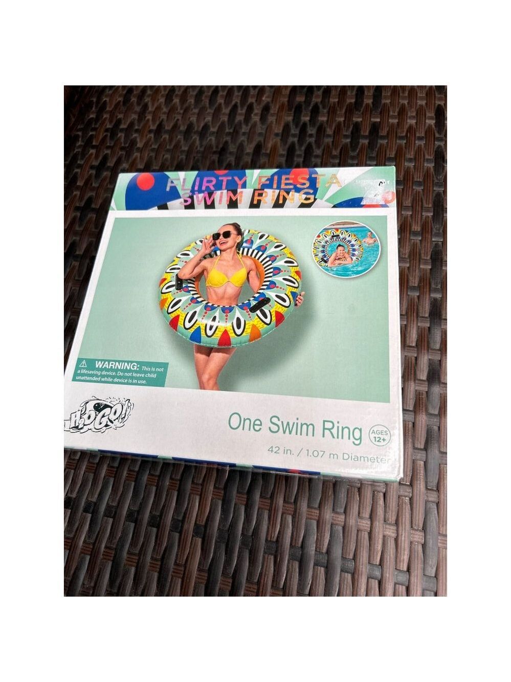 Flirty Fiesta Swim Ring for Swimming Pool Beach with handles 42" diameter